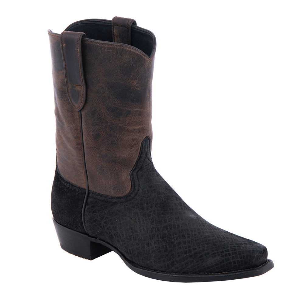 Men's Cowboy 10" Black Hippo Tobac Goat Upper