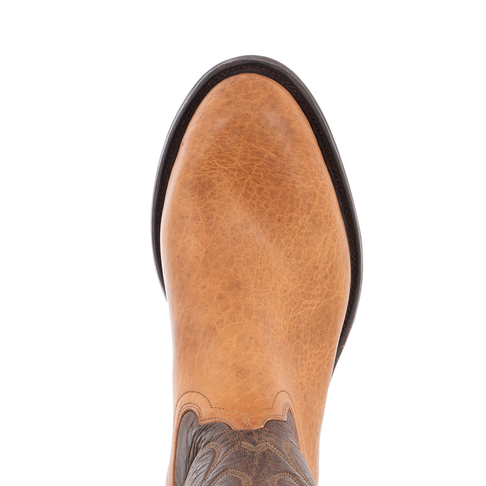Men's Roper 12-2 Honey Bison/Tobac Goat Crown Stitch