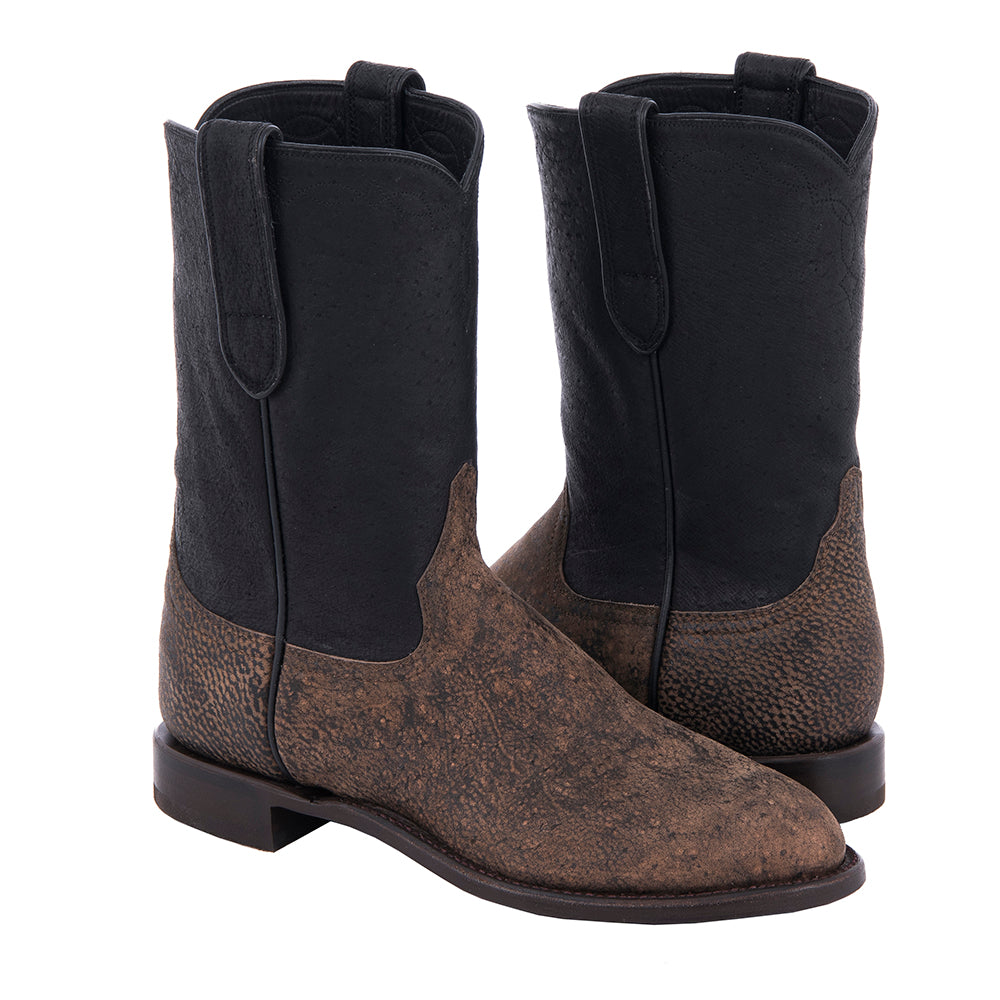 Men's 10" Tan Safari Giraffe Roper BK WT Hog