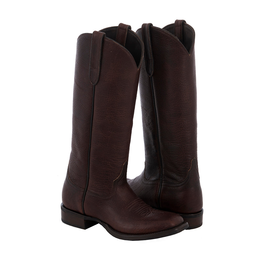 LADIES 15" COWBOY MOCHA BISON ALL OVER