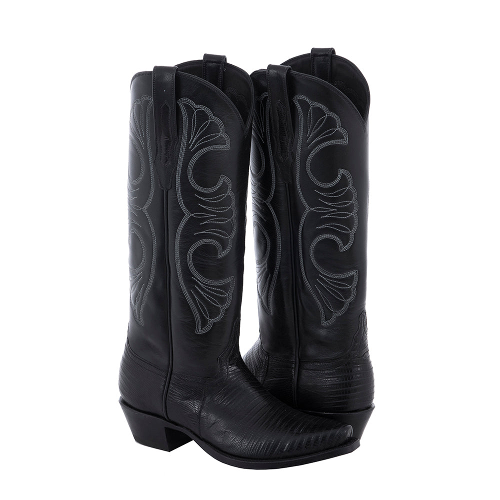Ladies 15" Cowboy BK Lizard BK Diablo Swan Stitch