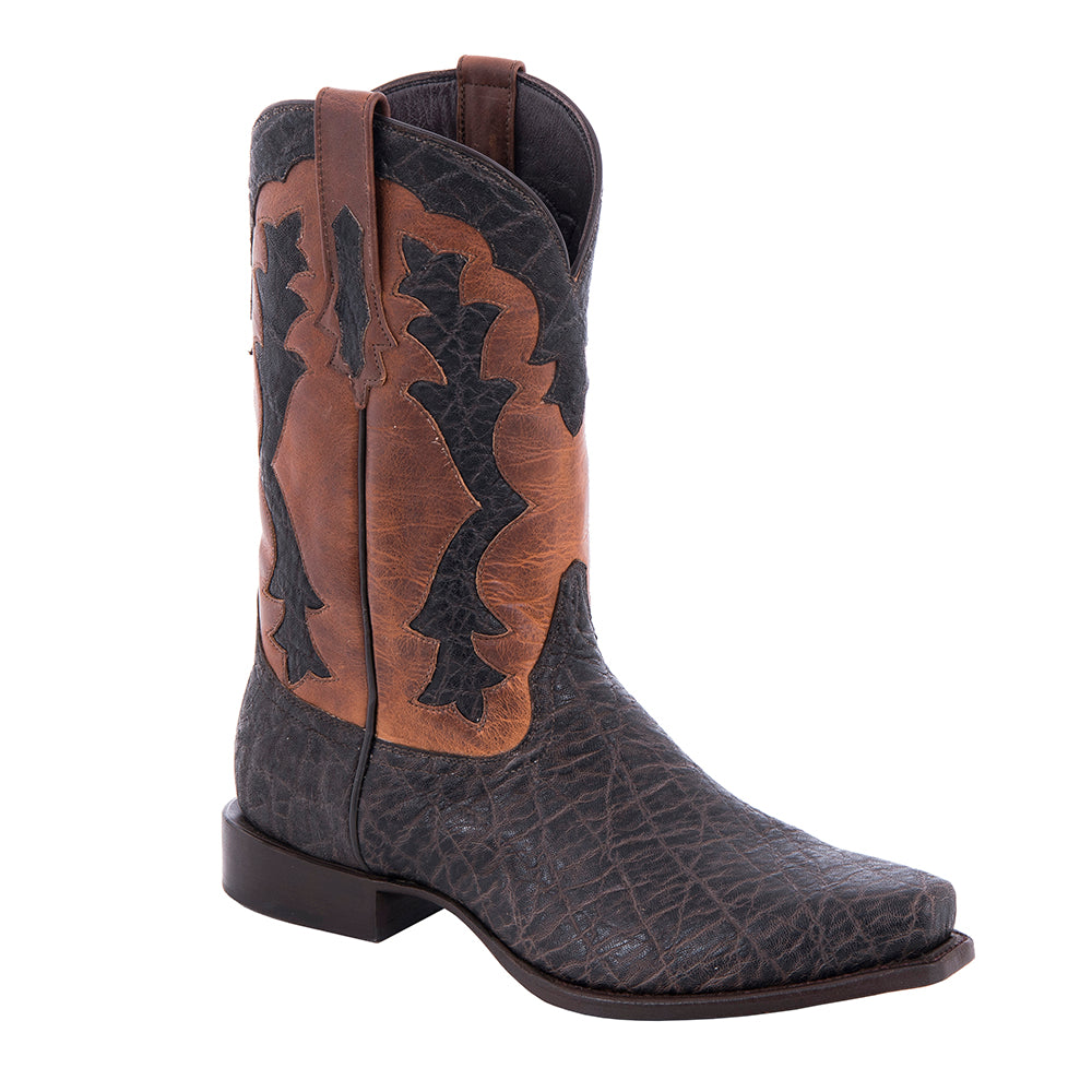 Men's Cowboy 12-2.5 Nicotine Elephant Cognac Bison GP Inlay Nic Elephant
