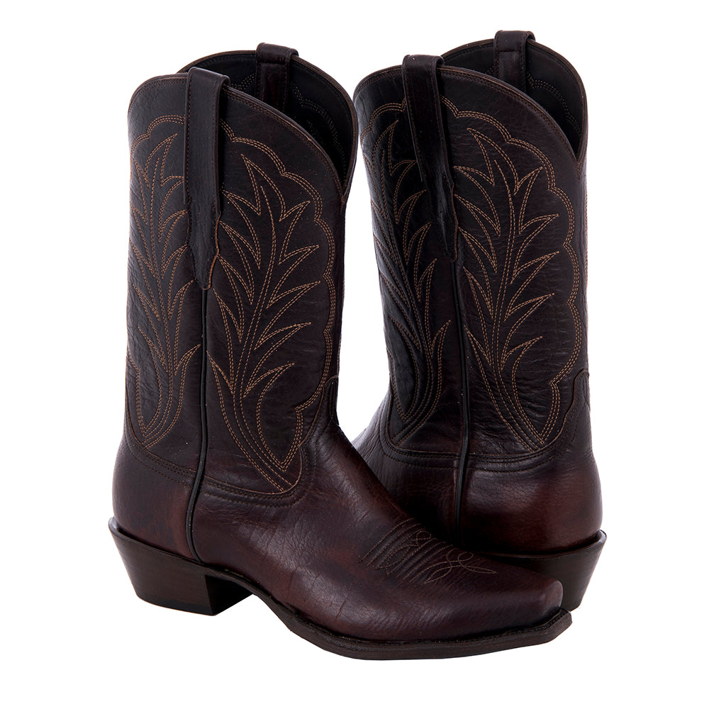 Men's Cowboy 12-2 Mocha Bison Winn Stitch Toe Bug