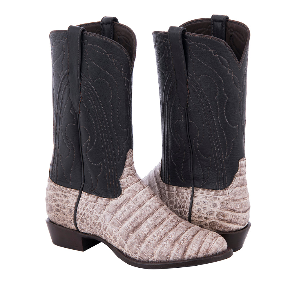 Men's Cowboy 12" Dark Natural Caiman Belly CH Moto Top