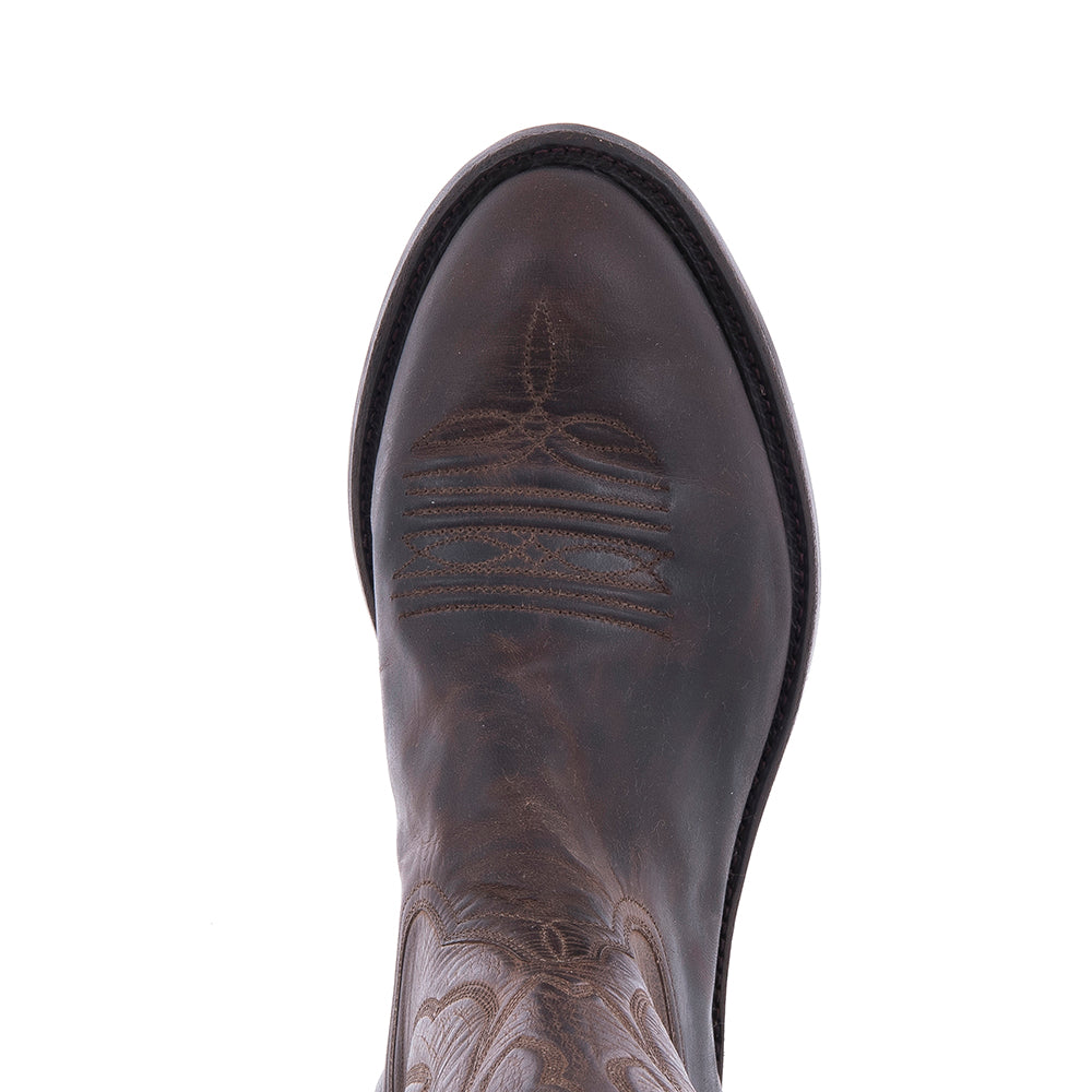 Mens Roper 12" Tobac Goat Crown Stitch