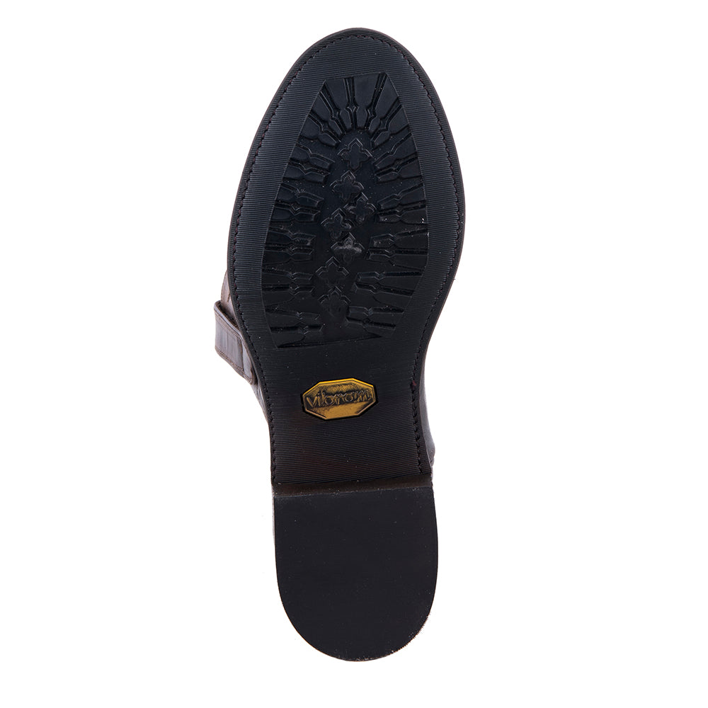 Mens Roper 12" Tobac Goat Crown Stitch