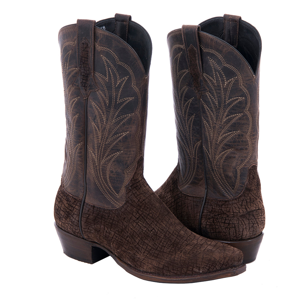 Men's Cowboy 12" Chocolate Hippo, Tobac Goat Winn Stitch