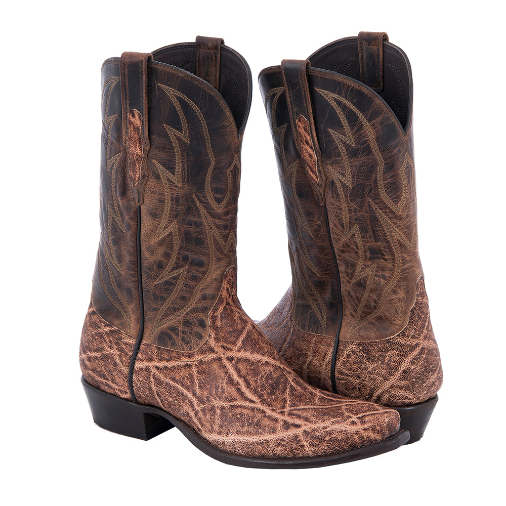 Men's Cowboy 12" Vintage Peat Elephant Canella Goat Crown Stitch