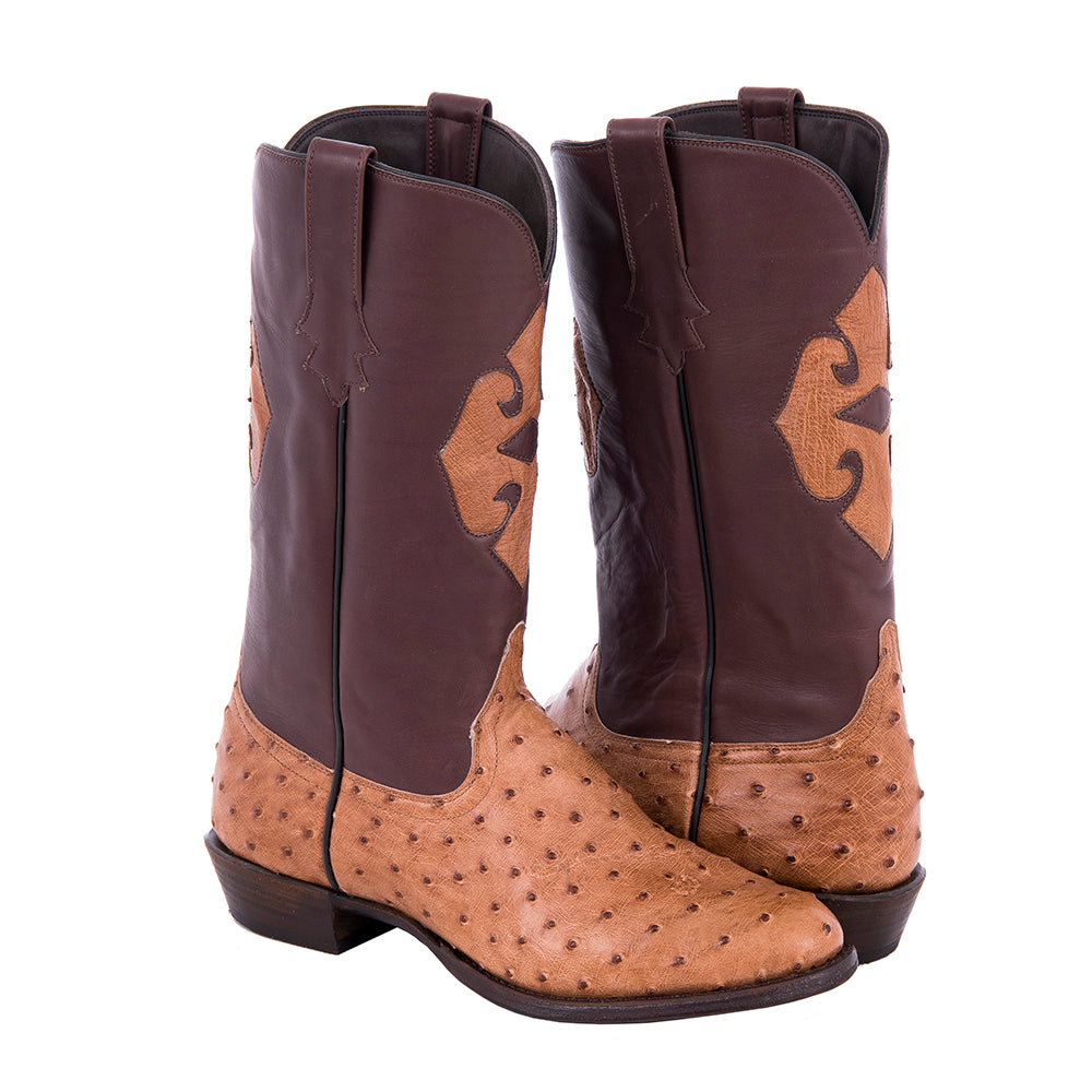 Mens Cowboy 13" Cognac MD FQ OST French Calf Brown Upper Inlay