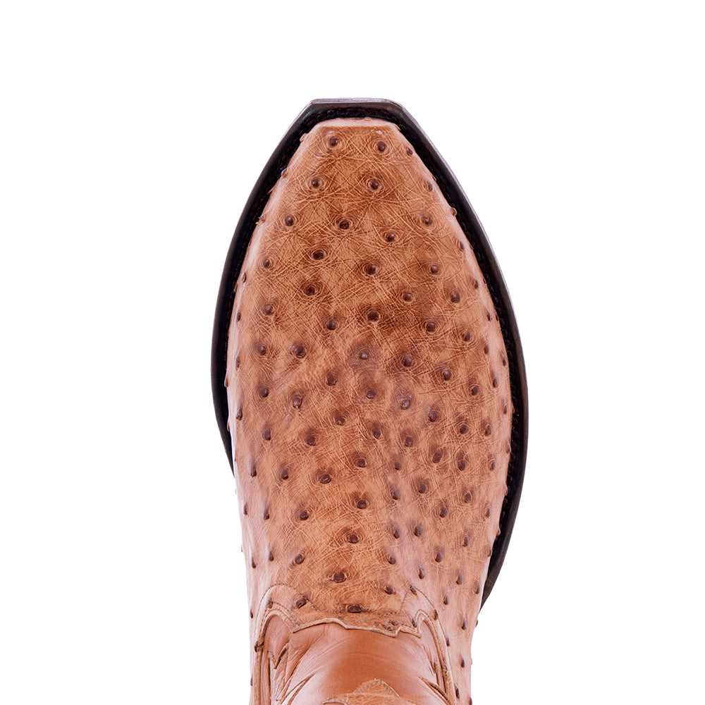 Men's 12" Cowboy Brandy BC FQ Ostrich GP Inlay