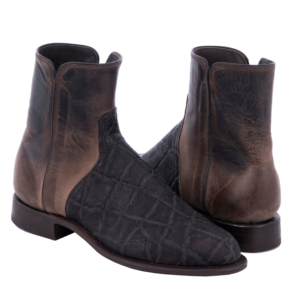 Men's Short Zip Roper Nicotine Elephant Tobac Goat