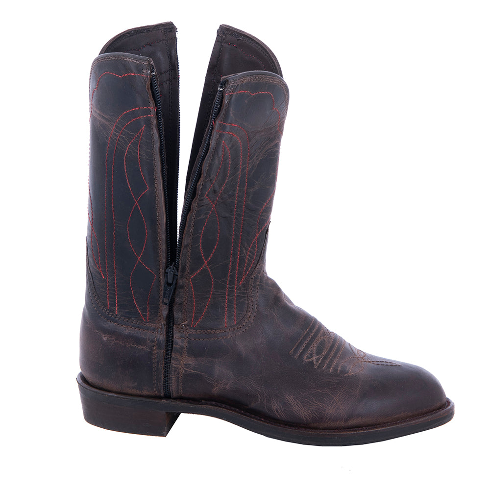 Ladies Roper 10" Tobac Goat Winn Stitch