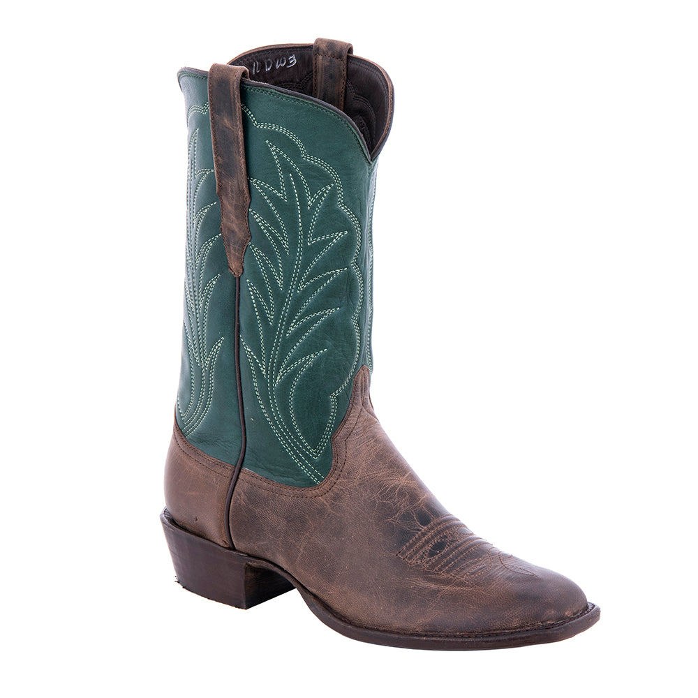 Men's Cowboy 12-2.5 Canella Goat/Green Renaissance Winn Stitch