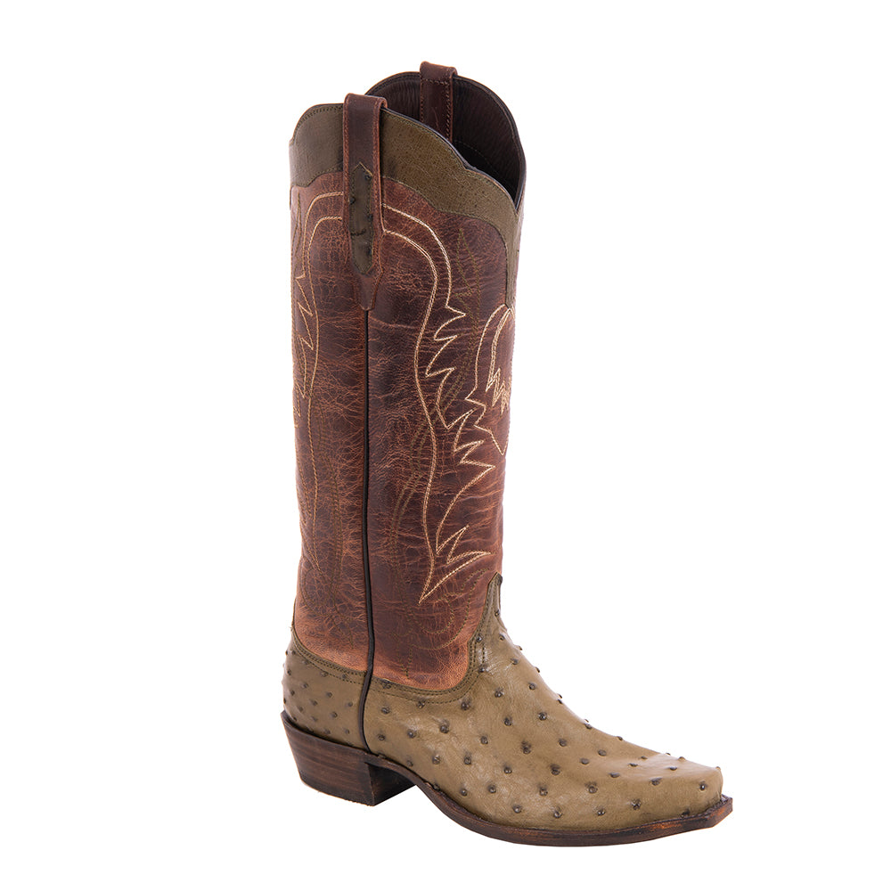 Men's Cowboy 17" Dark Green FQ Ostrich