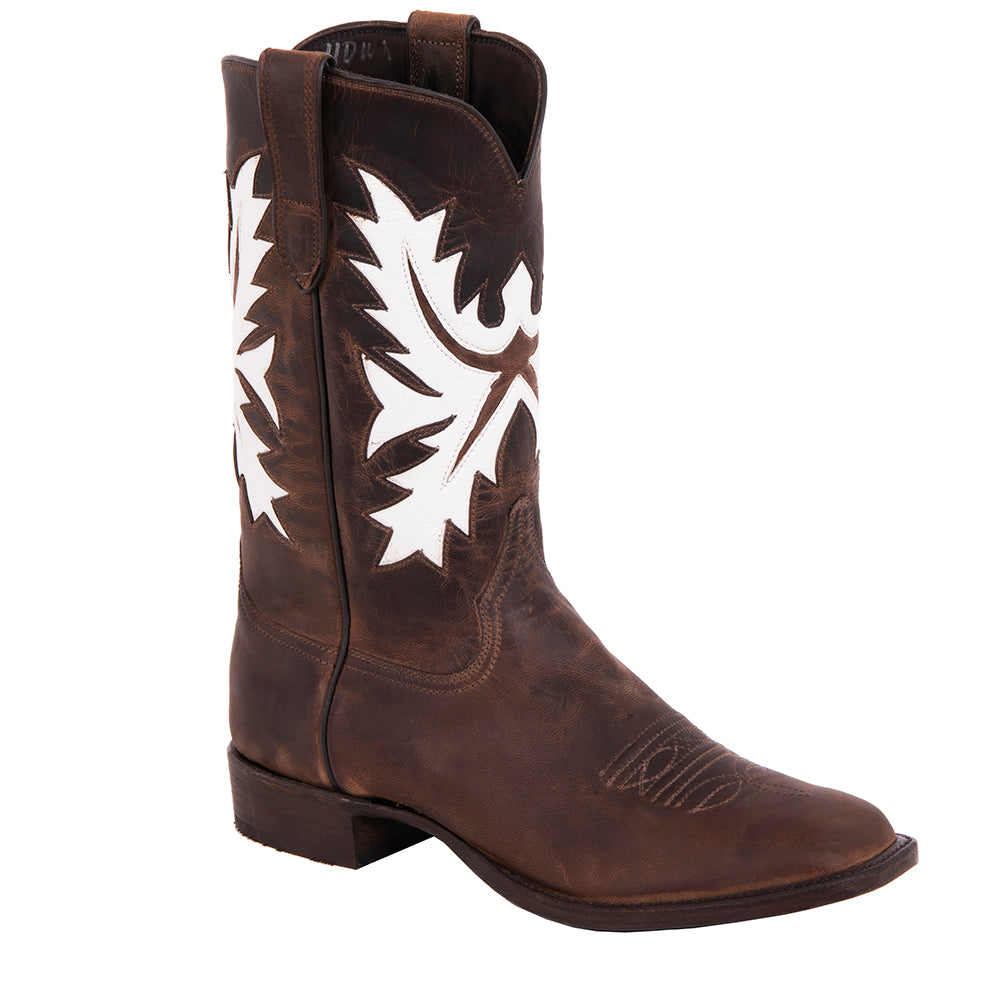 MENS COWBOY 12" CANELLA GOAT W/ WHITE FERN INLAY