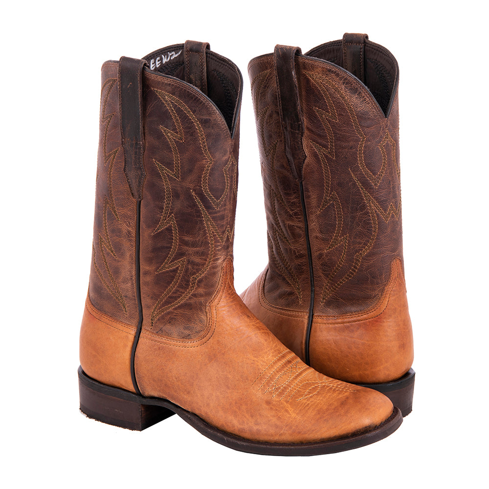 Men's Cowboy 12-2.5 Whiskey Bison/Canella Goat Crown Stitch Toe Bug MV Sole