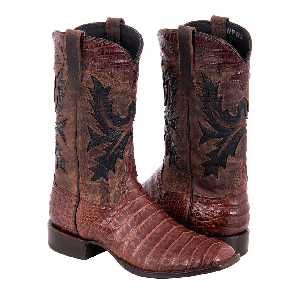 Men's Cowboy 12-2.5 Cigar Caiman Canella Goat w/Fern Inlay