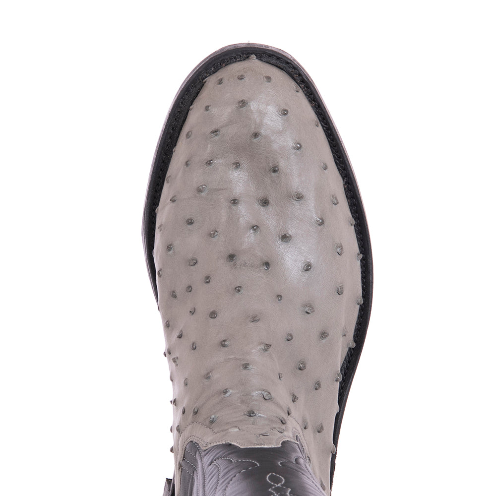 Men's Cowboy 12-2 Grey FQ Ostrich/Black Goat