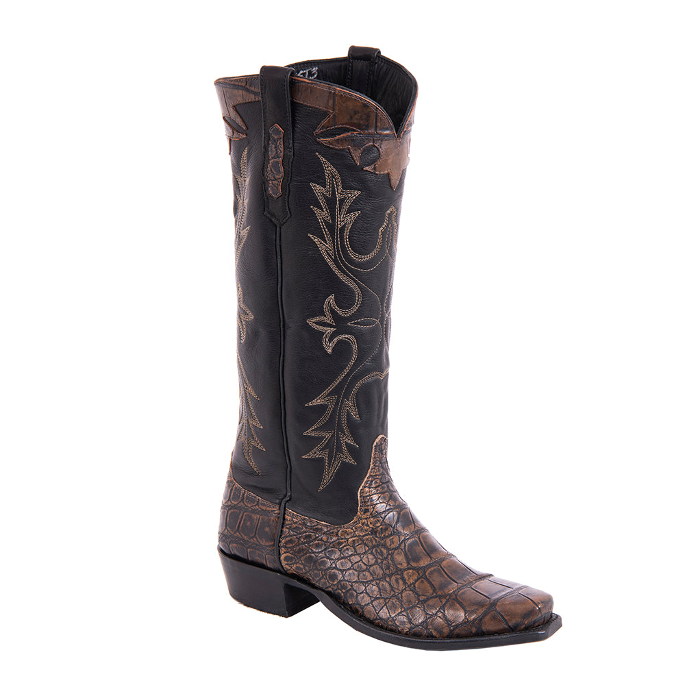 Men's Cowboy 17-2 Whiskey Antique DF Alligator/Black Analine