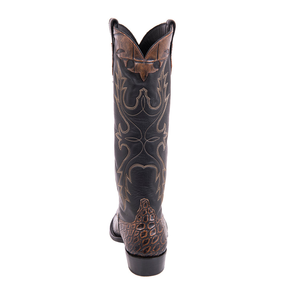 Men's Cowboy 17-2 Whiskey Antique DF Alligator/Black Analine