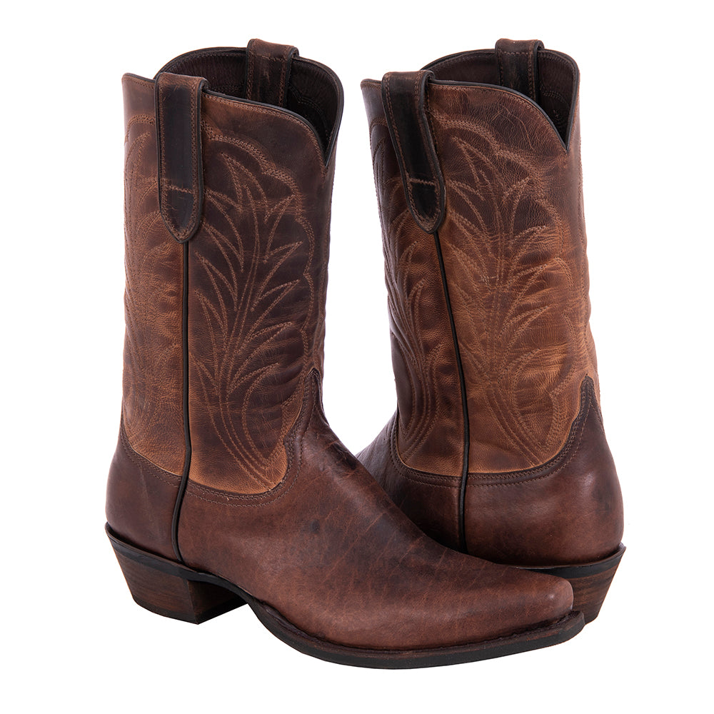 Men's Cowboy 12-2 Mocha Bison Canella Goat Winn Stitch MV Sole