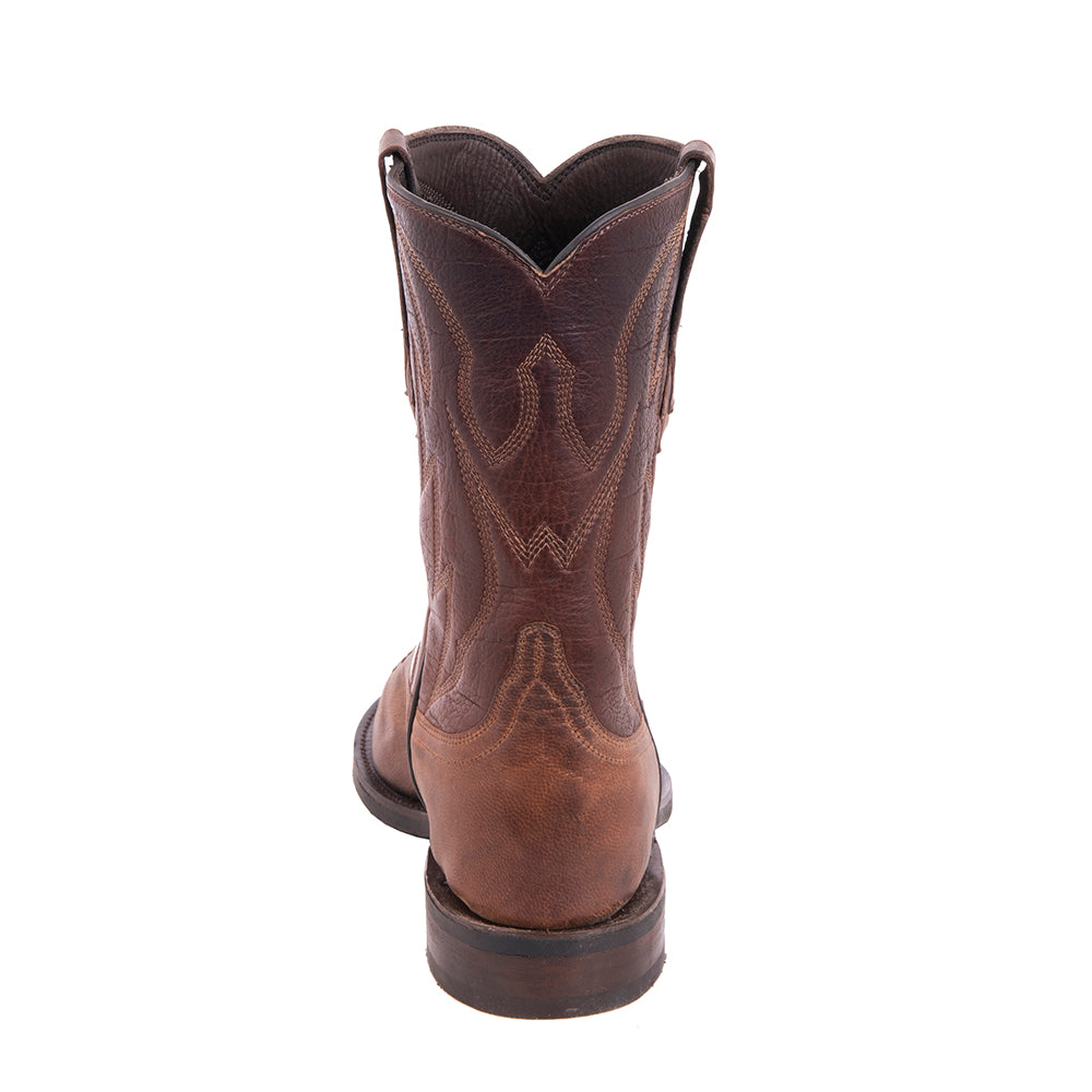 Men's Roper 10-2 Canella Goat Mocha Bison Crown Stitch w/Initials