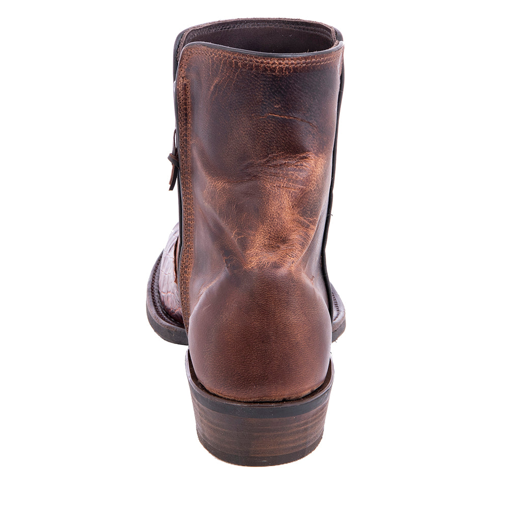 Men's Short Zip Raisin Belly Croc Canella Goat MV Sole