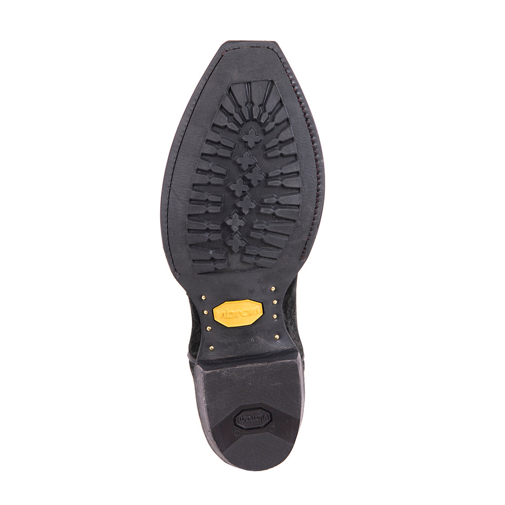 Men's Cowboy 12-2 Black Hippo/Black Aniline Winn Stitch MV Sole
