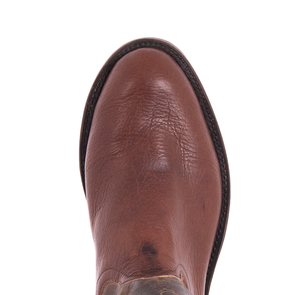 Mens Cowboy 10-1 Mocha Bison/Tobac Goat w/10-1.2 Stitch Pattern