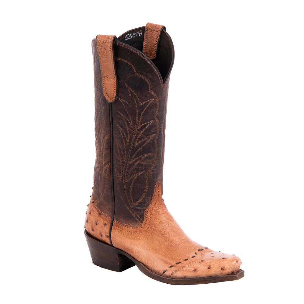 Ladies Cowboy 13-2.5 SM Ostrich/Canella Goat w/FQ Buckstitch