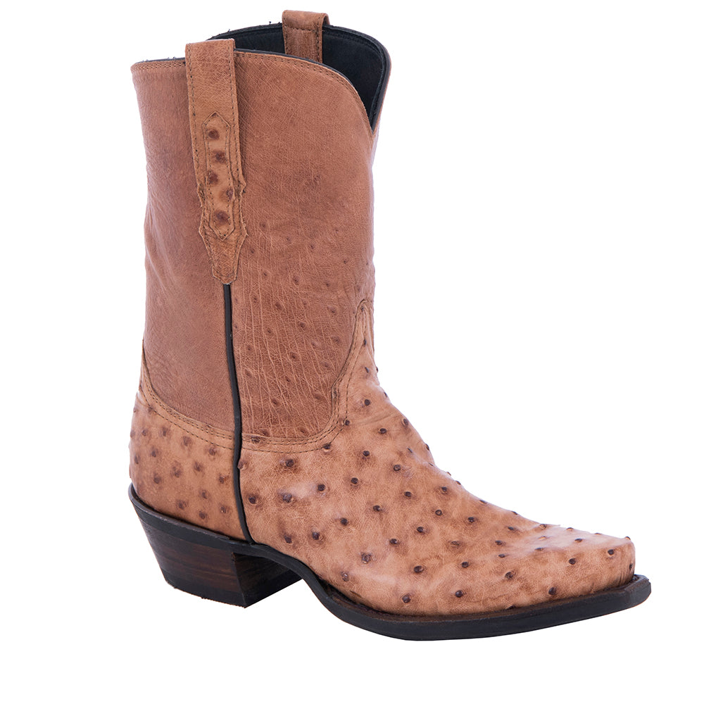 Ladies Cowboy 10" Brandy BC Full Quill/Smooth Ostrich