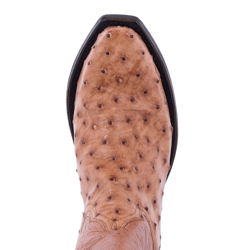 Ladies Cowboy 10" Brandy BC Full Quill/Smooth Ostrich