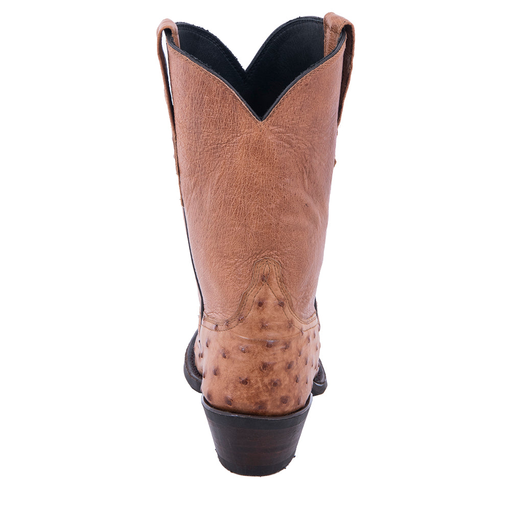 Ladies Cowboy 10" Brandy BC Full Quill/Smooth Ostrich