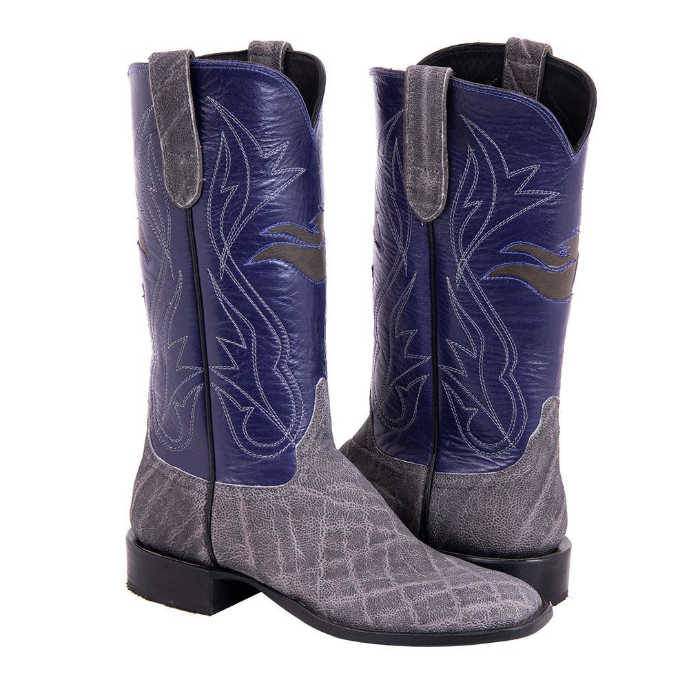 Ladies Cowboy 13-2 Grey Elephant/Purple Kidskin Xtreme Horse Inlay