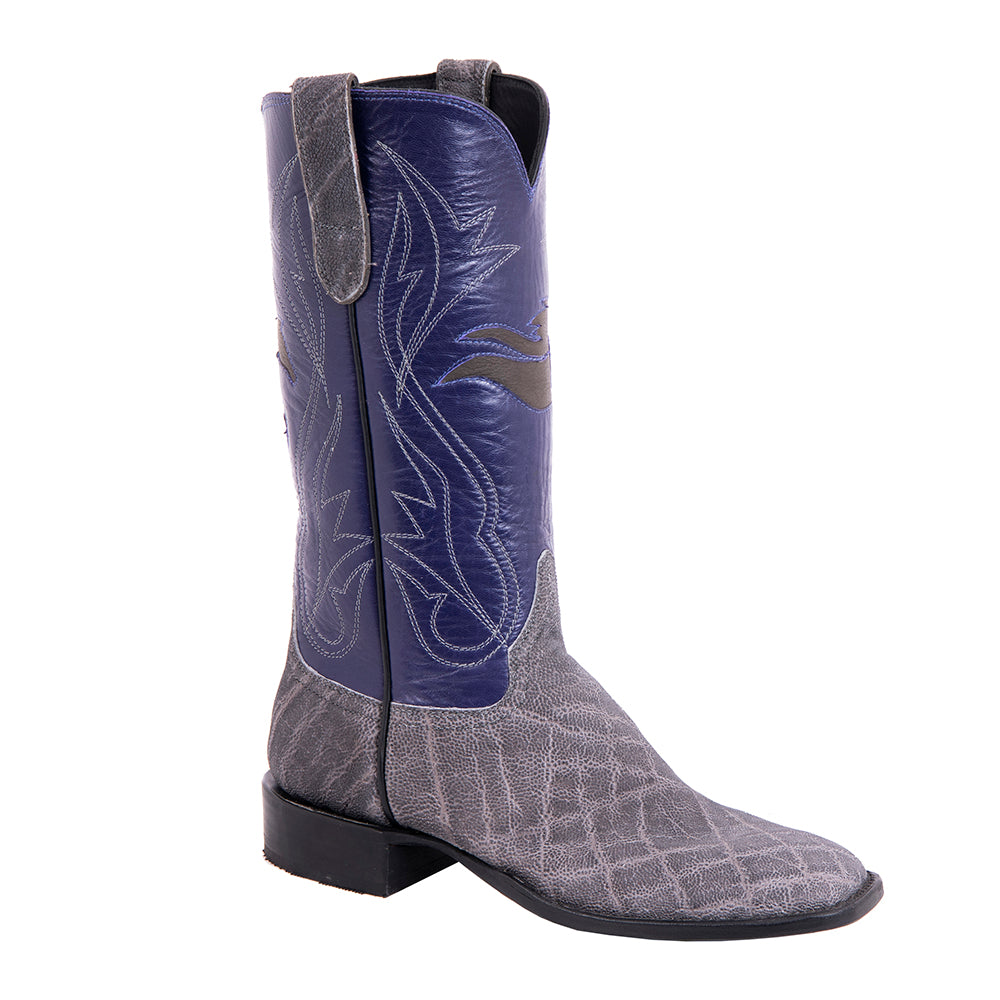 Ladies Cowboy 13-2 Grey Elephant/Purple Kidskin Xtreme Horse Inlay