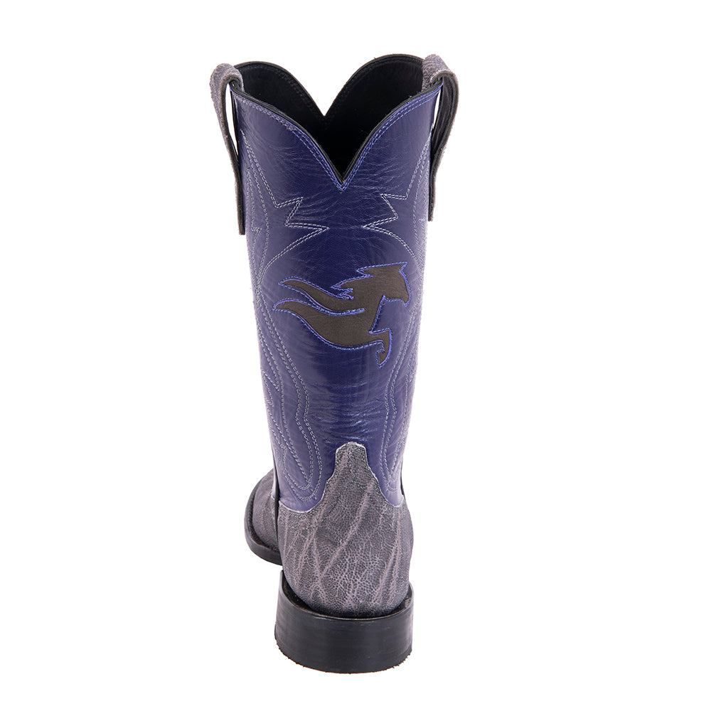 Ladies Cowboy 13-2 Grey Elephant/Purple Kidskin Xtreme Horse Inlay