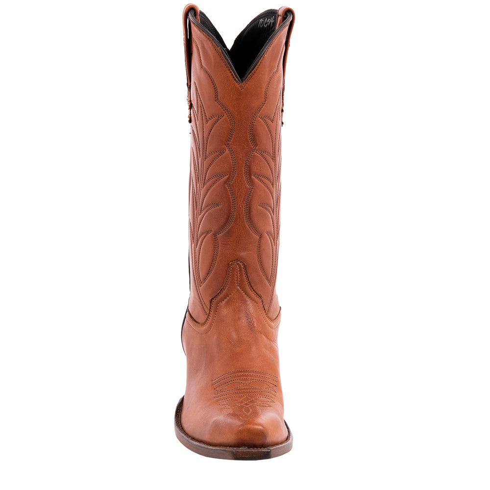 Ladies Cowboy 13-2 British Tan Aniline Burnished Winn Stitch Toe Bug