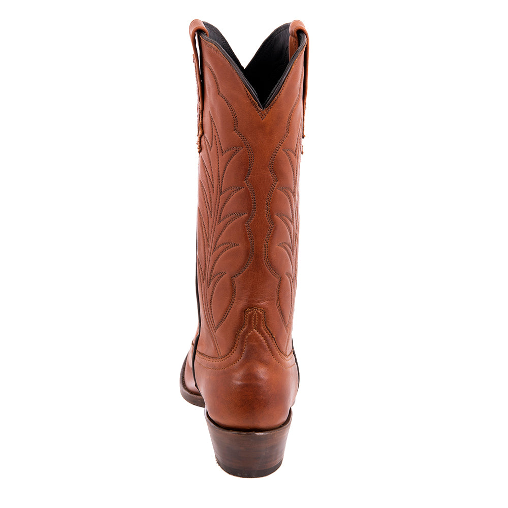 Ladies Cowboy 13-2 British Tan Aniline Burnished Winn Stitch Toe Bug