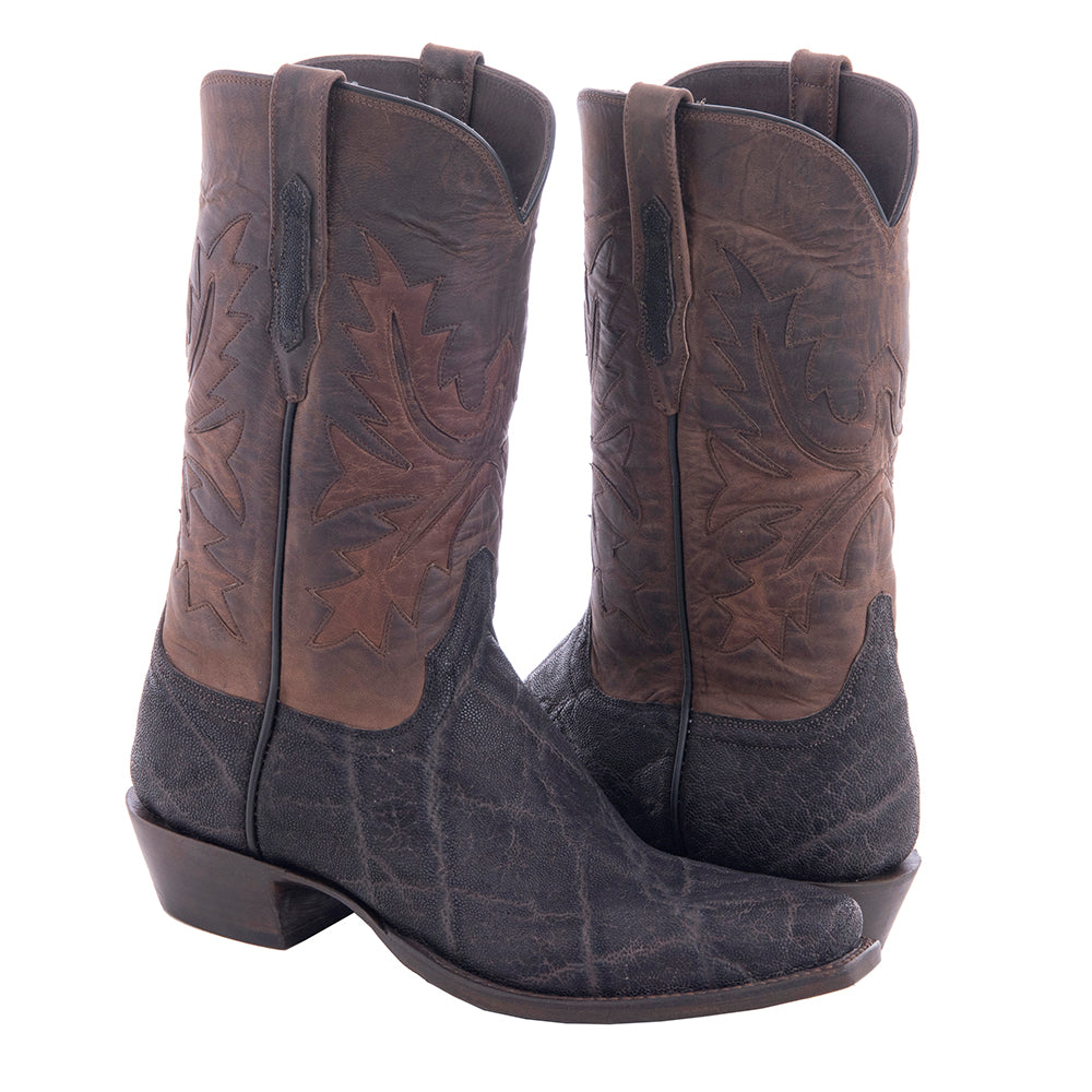 Men's 12" Nicotine Elephant Tobac Fern Inlay Cowboy Boot