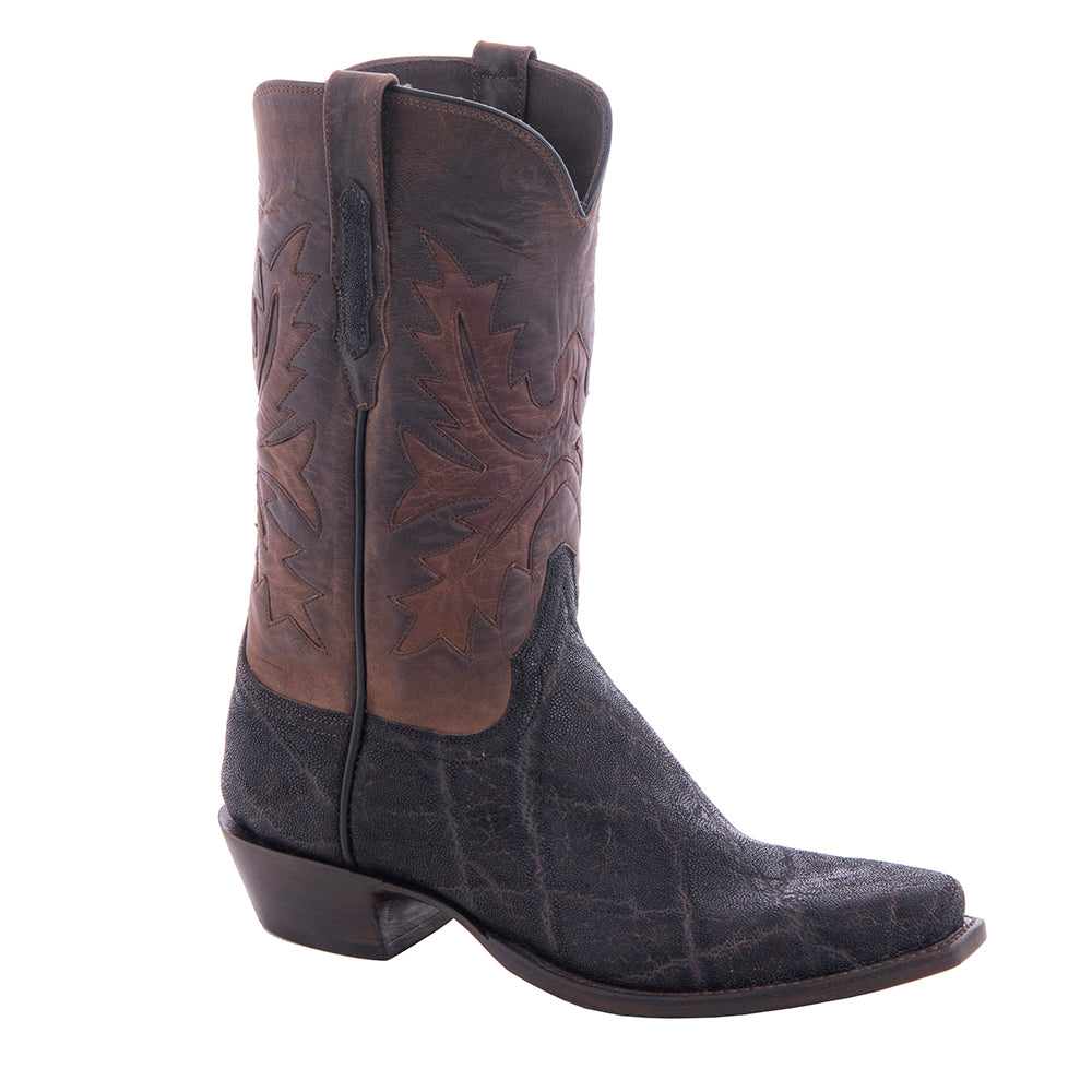 Men's 12" Nicotine Elephant Tobac Fern Inlay Cowboy Boot
