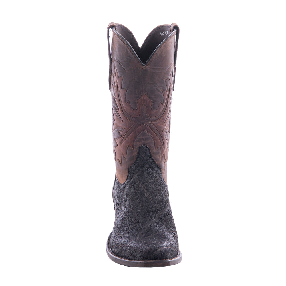 Men's 12" Nicotine Elephant Tobac Fern Inlay Cowboy Boot
