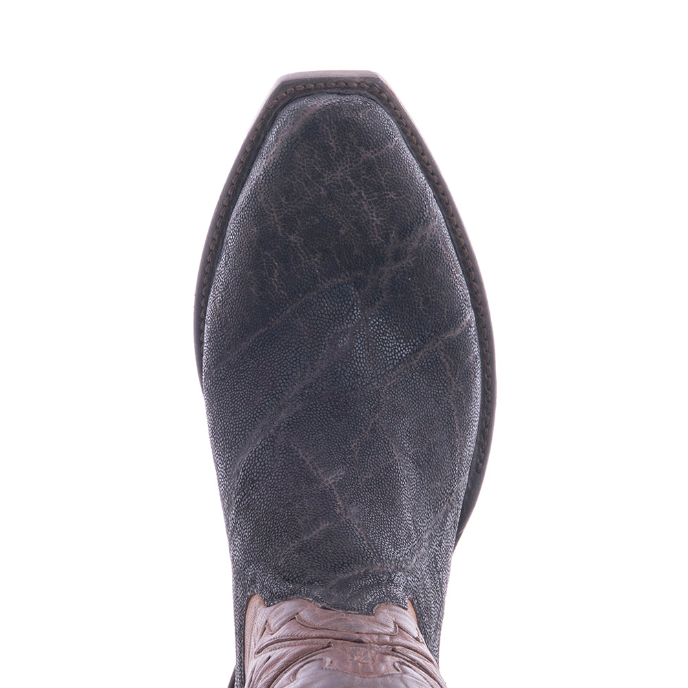 Men's 12" Nicotine Elephant Tobac Fern Inlay Cowboy Boot