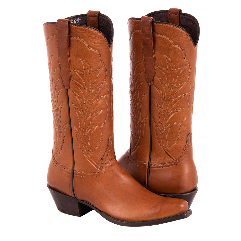 Ladies Cowboy 13-2 British Tan Aniline Winn Stitch