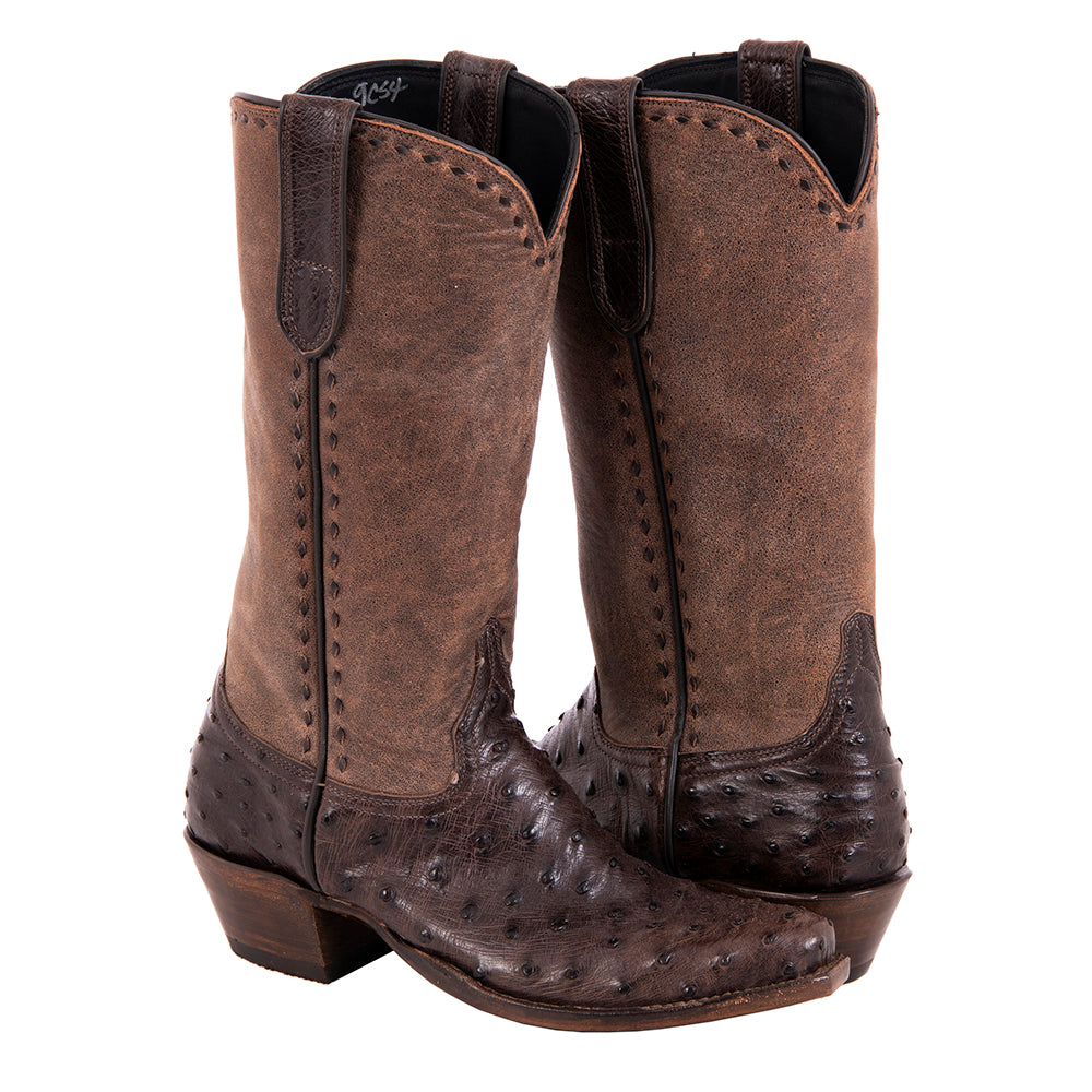 Ladies Cowboy 13-2 Nicotine FQ Ostrich Brown WW II Full Buckstitch