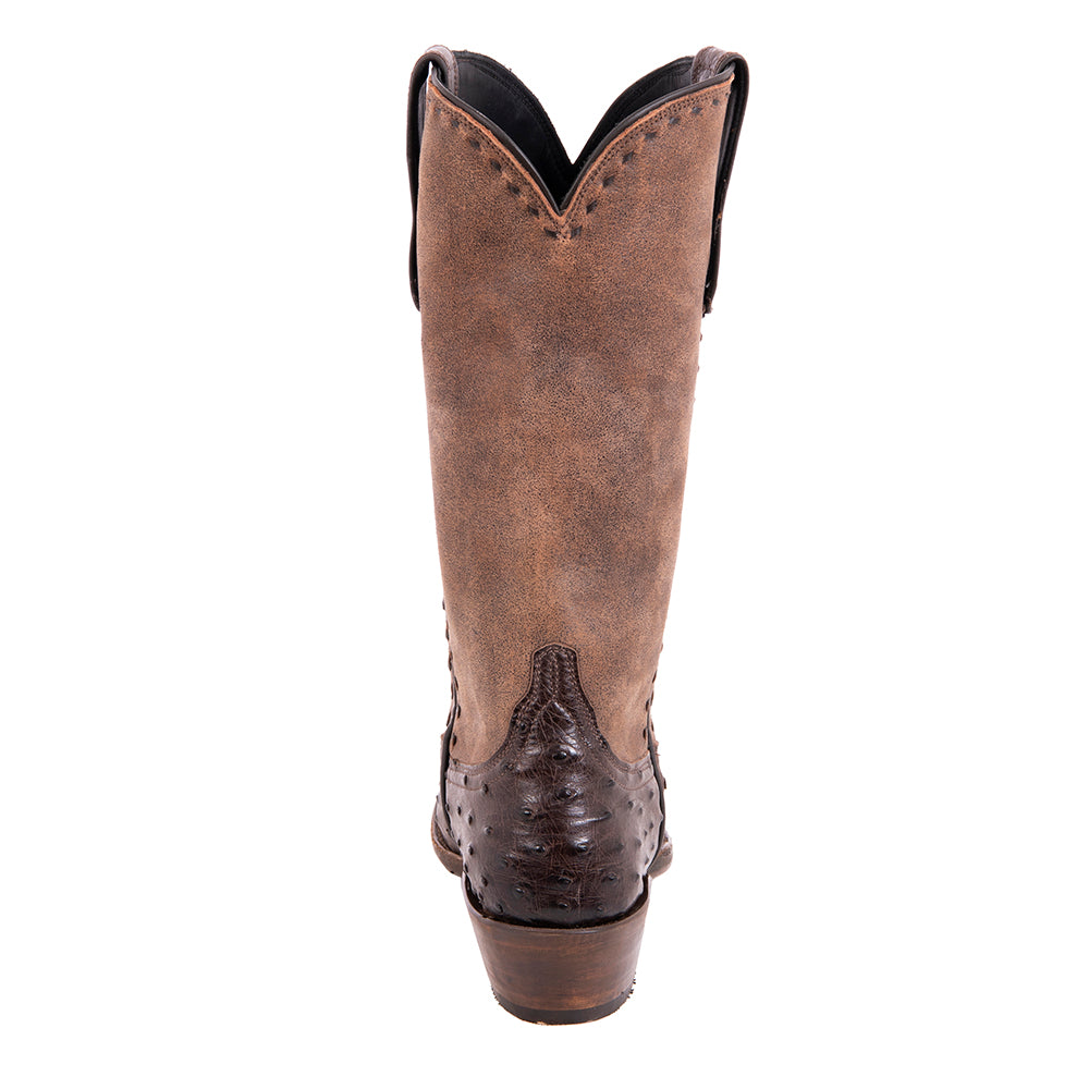 Ladies Cowboy 13-2 Nicotine FQ Ostrich Brown WW II Full Buckstitch