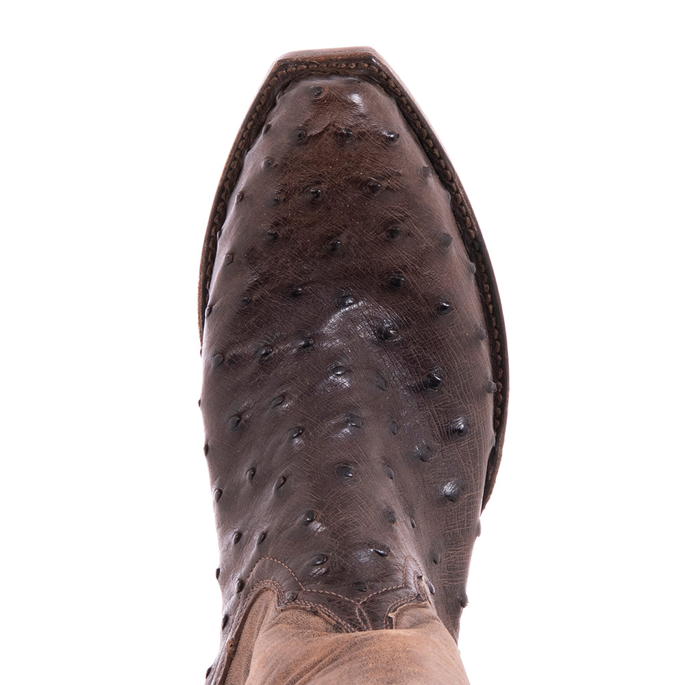 Ladies Cowboy 13-2 Nicotine FQ Ostrich Brown WW II Full Buckstitch