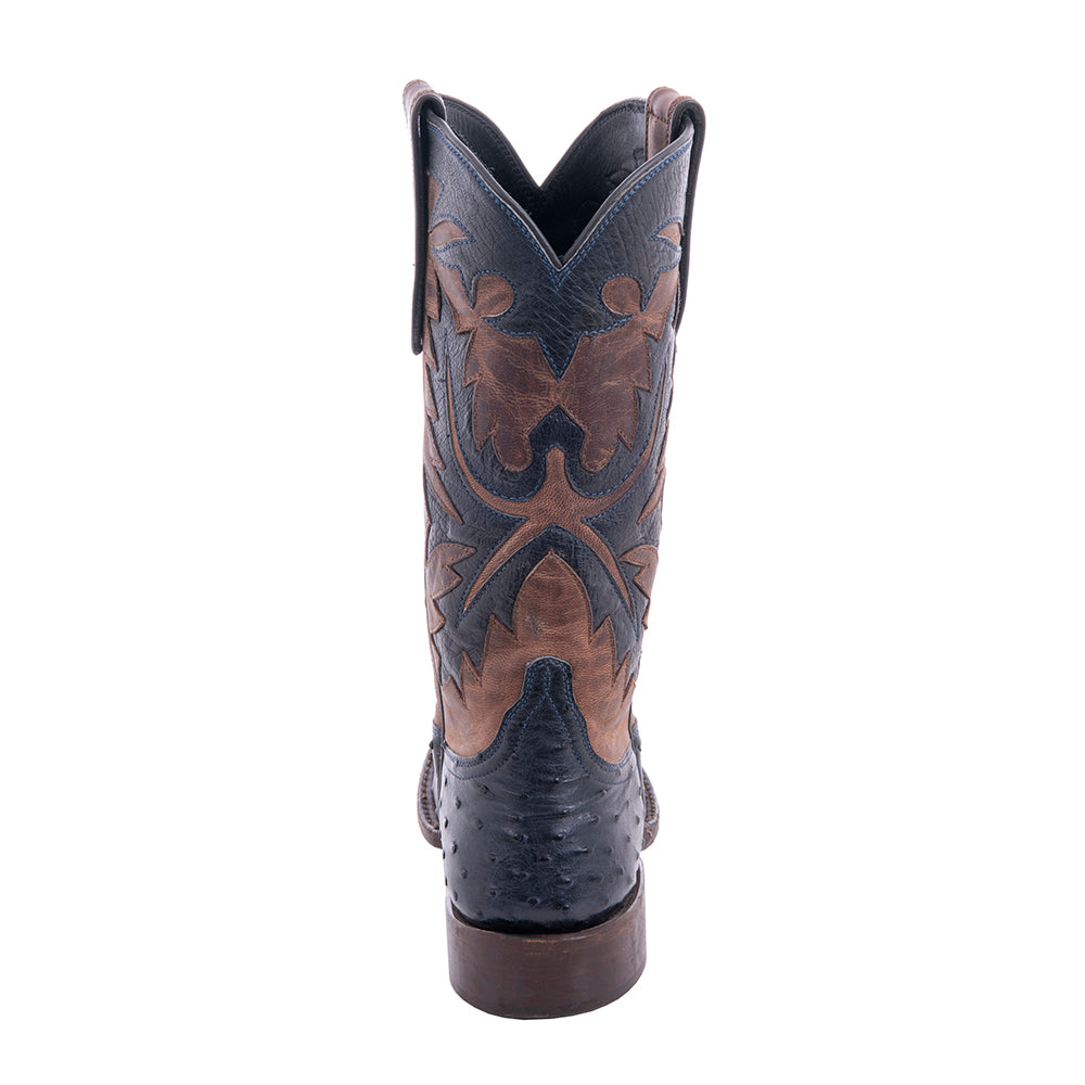 Ladies Cowboy 12-2 Navy CC FQ Ostrich/Canella Goat Fern Inlay