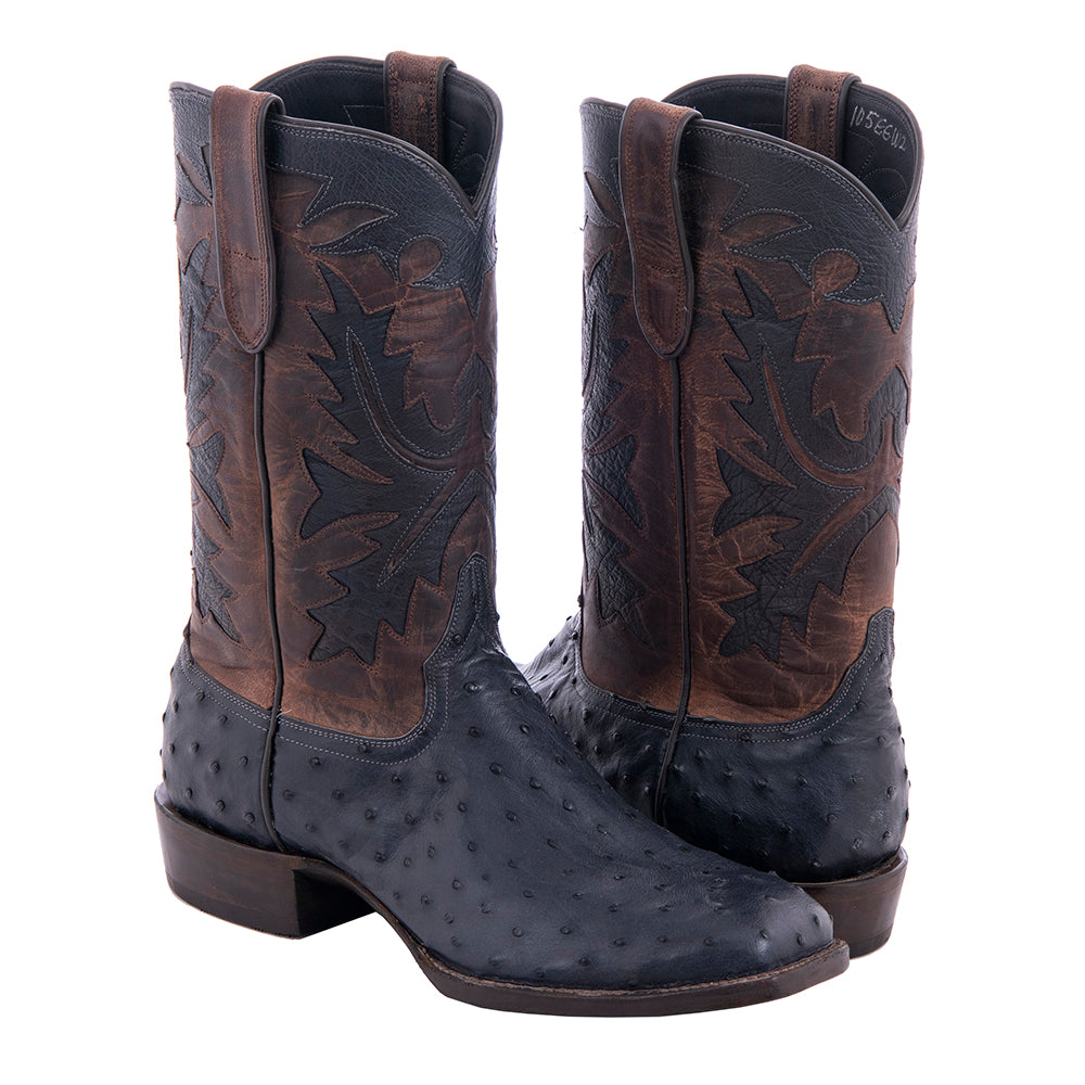 Men's Cowboy 12-2 Navy CC FQ Ostrich/Canella Goat Fern Inlay