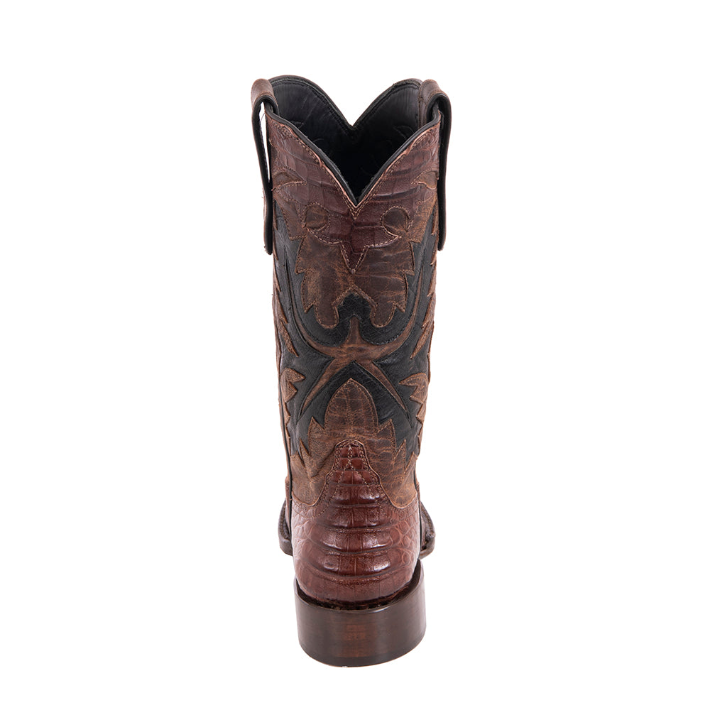 Ladies Cowboy 12-2 Cigar Caiman Croc/Canella Goat Fern Inlay