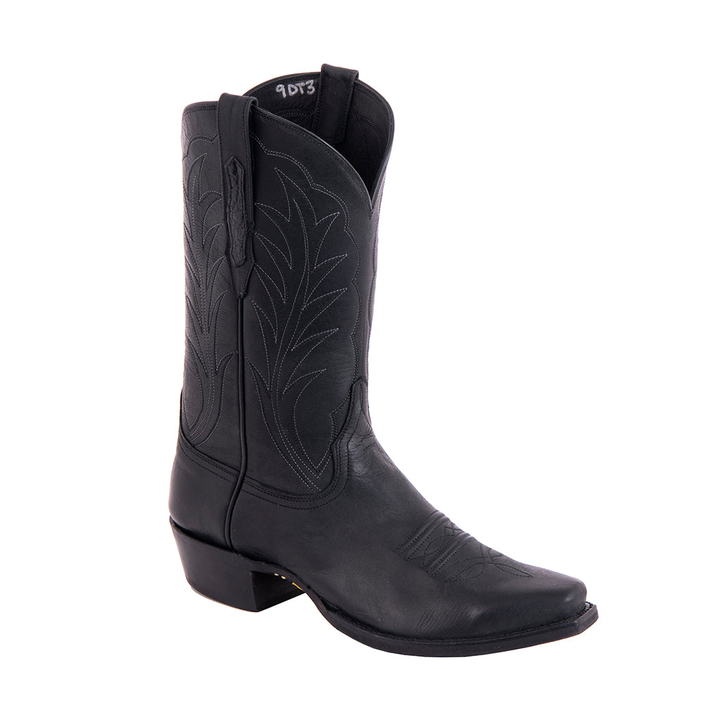 Men's Cowboy 12-2.5 Black Mad Dog Goat Winn Stitch Toe Bug Mini Vibram